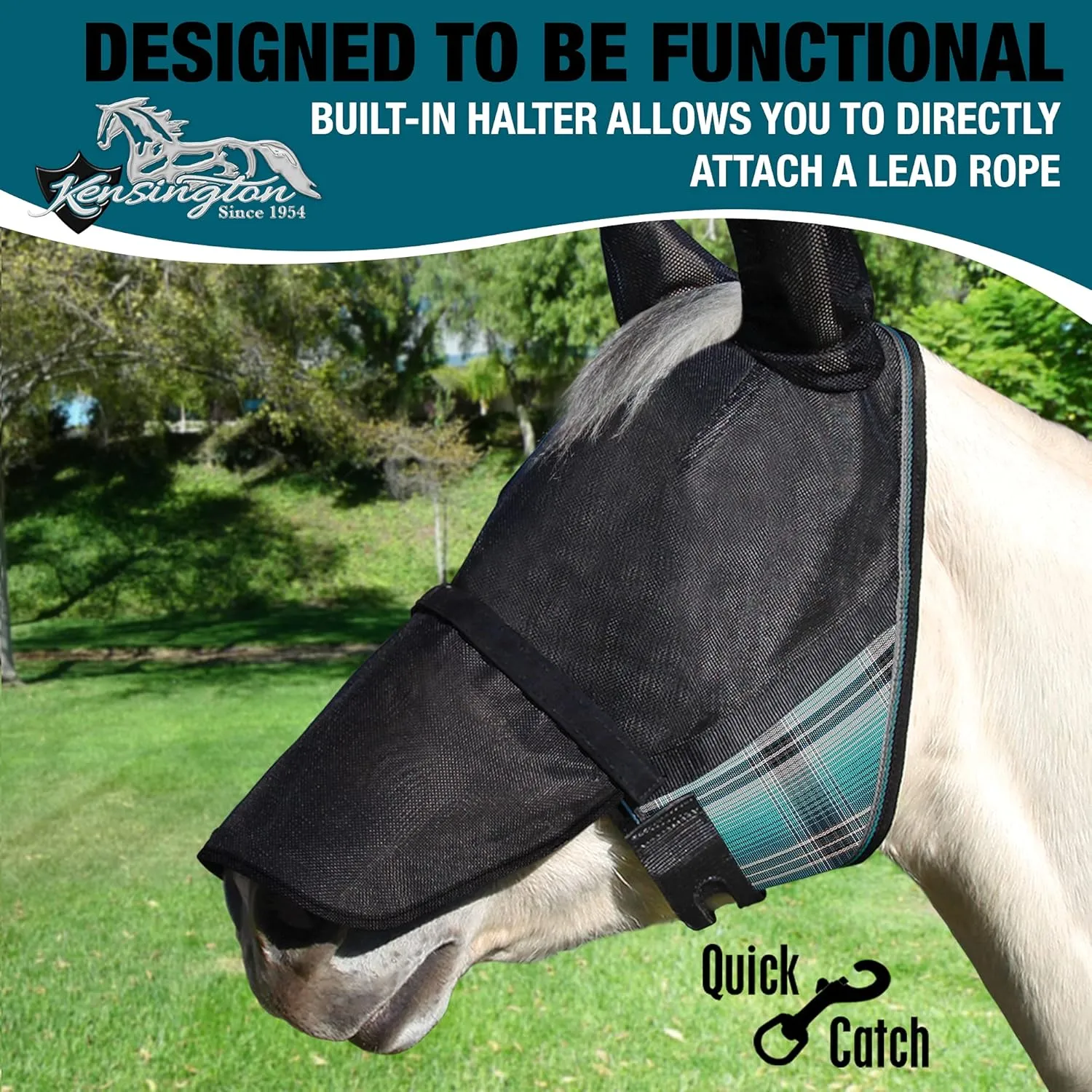 Kensington UViator CatchMask w/Ears & Removable Nose & Forelock Opening, Large, Atlantis