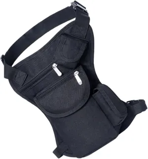 KESYOO Outdoor Sports Pocket Duffel Bags for Traveling Outdoor Sports Canvas Pocket Outdoor Wallet Fanny Bags Sub Bags for Travel Waist Bags Canvas Belt Bag Multifunctional Leg Bag Black