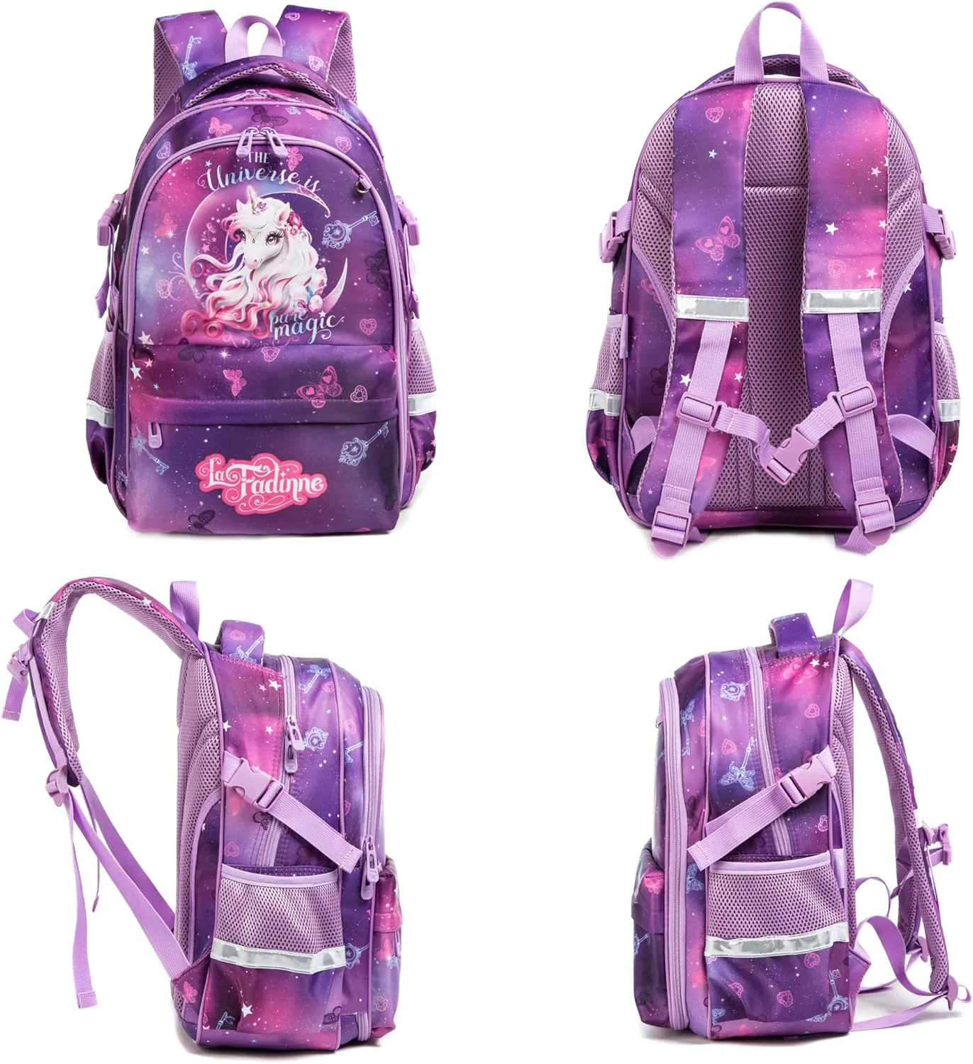 Kids Backpack 16 in School Bookbag with Insulated Lunch Box Pencil Case Lightweight Student Bookbag for Girls and Boys
