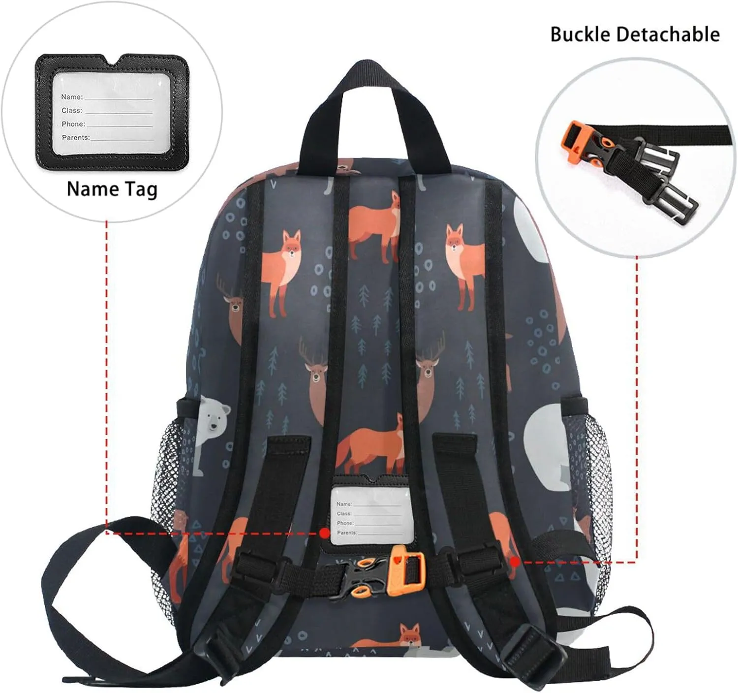 Kids Backpack Forest Animals Todder Backpack Lightweight Preschool Kindergarten Book Bag Practical and Durable Daycare Bag for Travel,Toys