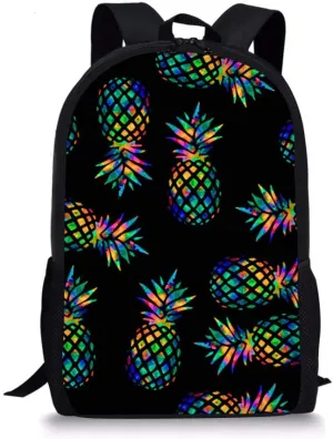 Kids School Backpack Large Durable Elementary Preschool Book Bags for Boys Girls Pineapple Print