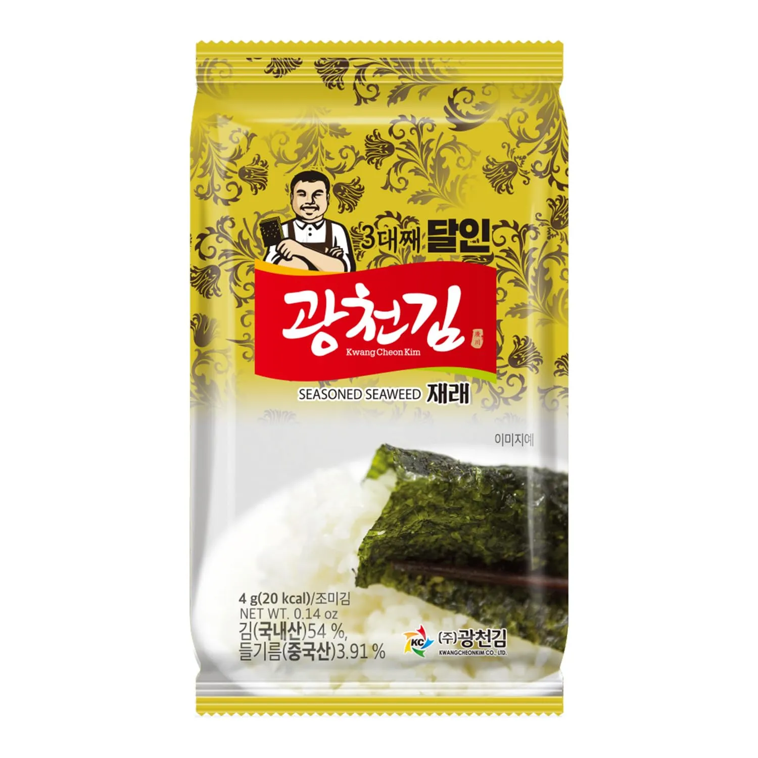 KIMNORI Kwangcheonkim Seasoned Seaweed Snacks – 24 Individual Packs Sheets Premium Natural Roasted Laver Nori 4g 0.14 Ounce 김 のり 海苔 紫菜