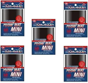 KMC [Black] Card Barrier Hyper Mat Mini Sleeves 60pcs × 5 Sets (5 Packs/Total 300 Sheets) from Japan