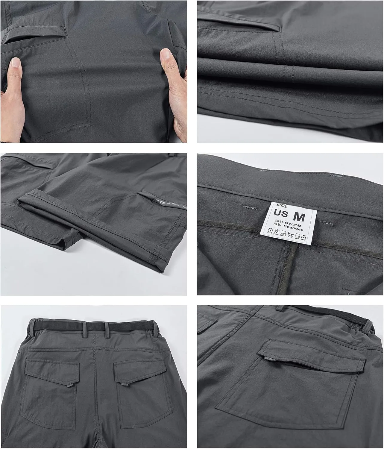 Kolongvangie Men's Outdoor Comfy Lightweight Quick Dry Stretchy Cargo Shorts with Multi Pockets (No Belt)