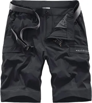Kolongvangie Men's Outdoor Comfy Lightweight Quick Dry Stretchy Cargo Shorts with Multi Pockets (No Belt)