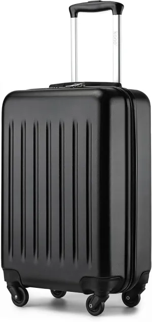 Kono Small Carry on Suitcase 20 Inch Hardside Carry on Luggage Suitcase with Spinner Wheels, Lightweight Rolling Cabin Suitcase for Airplanes Travel (Black, For 1-3 Days Travel)