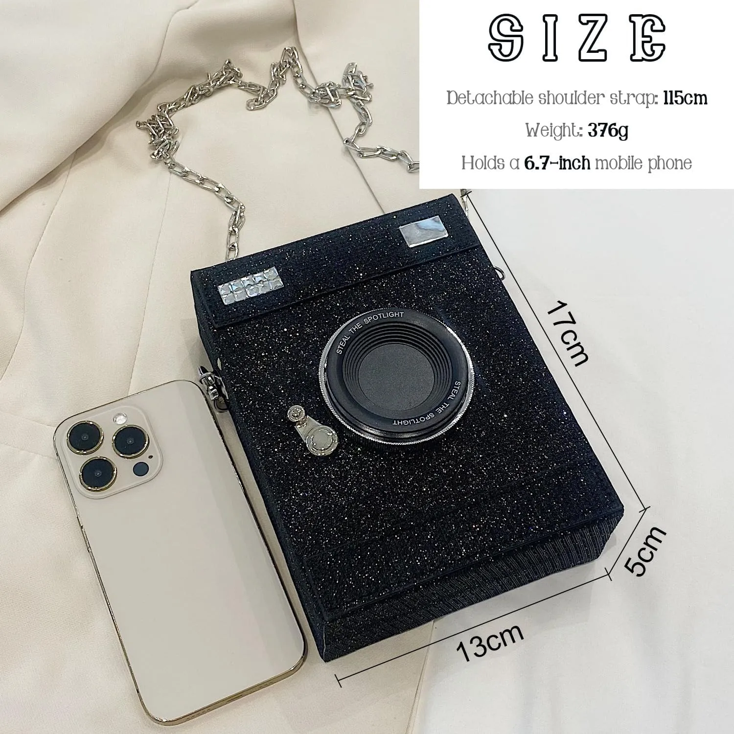 KUANG! Camera Shaped Shoulder Bag PU Leather Crossbody Bag Vintage Novelty Handbag Purse