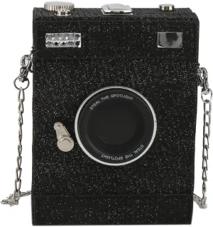 KUANG! Camera Shaped Shoulder Bag PU Leather Crossbody Bag Vintage Novelty Handbag Purse