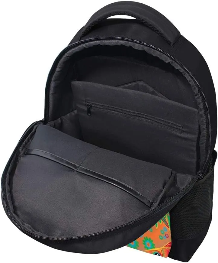 Kuizee Classic Backpack Adjustable Padded Shoulder Straps Daypack ﻿Fish Swimming Colorful Ethnic Book Bag Casual Bags Durable College School Daily 16Inch