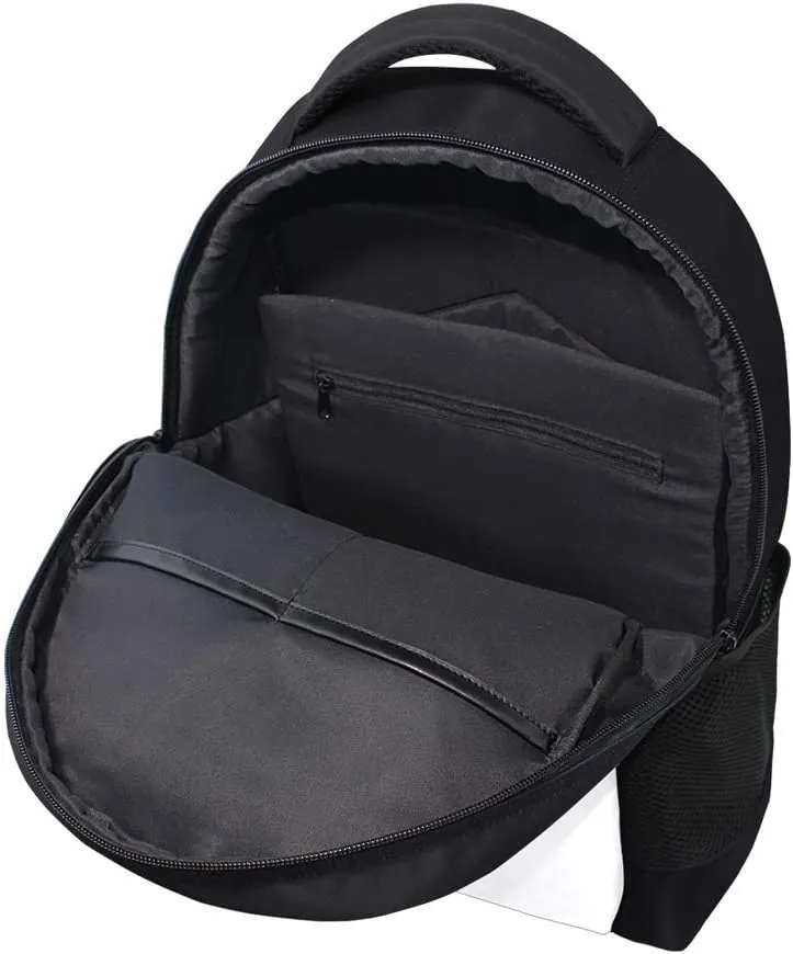 Kuizee Classic Backpack Schoolbag Adjustable Padded Shoulder Straps Daypack ﻿Silhouette Witch Girl Hat With Crescent Moon Stars Black Casual Bags Durable College Daily 16Inch