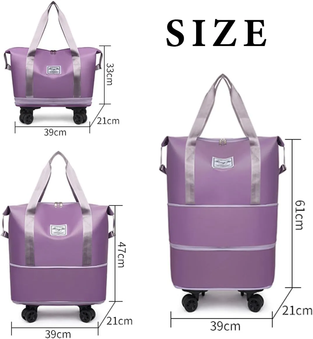 Kulken Travel Bag with Wheels, 2025 New Large Capacity Travel Bag - Universal Wheel Removable, for Short Trips (Black)