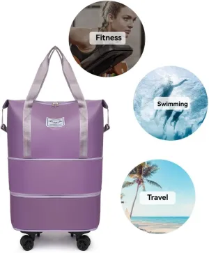 Kulken Travel Bag with Wheels, 2025 New Large Capacity Travel Bag - Universal Wheel Removable, for Short Trips (Black)
