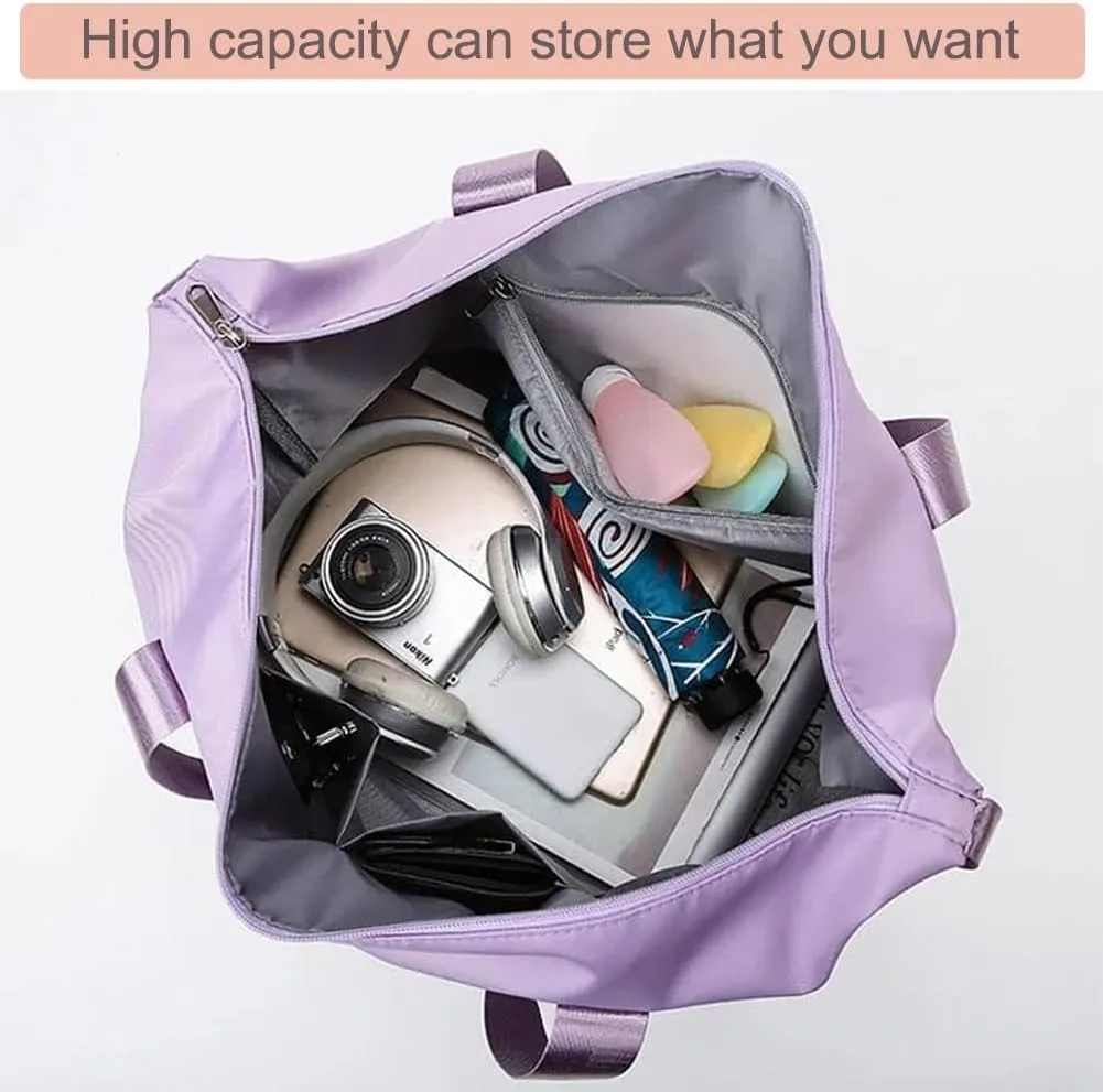 Kulken Travel Bag with Wheels, 2025 New Large Capacity Travel Bag,Universal Wheel Removable, Foldie Travel Bag Expandable, Convertible Womens Duffle Bags for Traveling, with Clothespin(Purple)