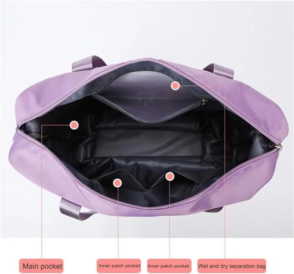 Kulken Travel Bag with Wheels, 2025 New Large Capacity Travel Bag,Universal Wheel Removable, Foldie Travel Bag Expandable, Convertible Womens Duffle Bags for Traveling, with Clothespin(Purple)