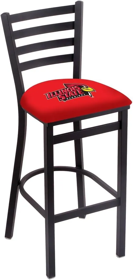 L004 Illinois State 30" Stationary Bar Stool with Black Wrinkle Finish