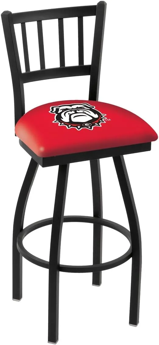 L018 Georgia Bulldog 30" Swivel Bar Stool with Black Wrinkle Finish
