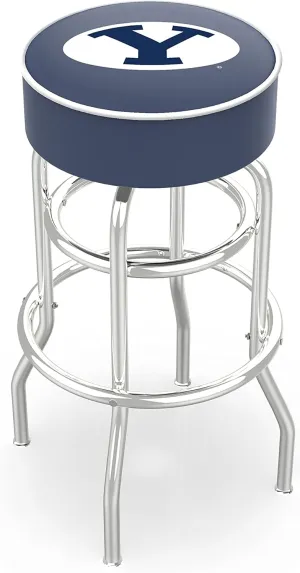 L7C1 Brigham Young 25" Double-Ring Swivel Counter Stool with Chrome Finish