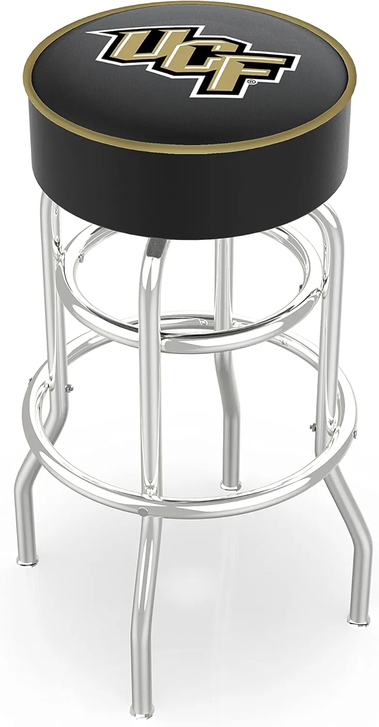 L7C1 Central Florida 25" Double-Ring Swivel Counter Stool with Chrome Finish