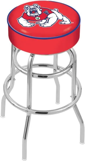 L7C1 Fresno State 30" Double-Ring Swivel Bar Stool with Chrome Finish