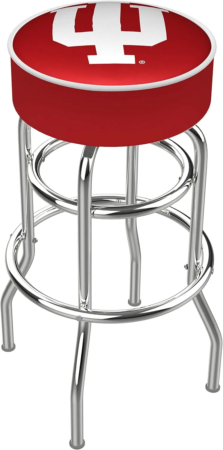 L7C1 Indiana 25" Double-Ring Swivel Counter Stool with Chrome Finish