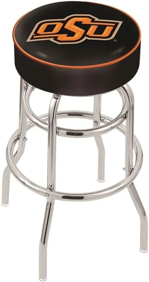 L7C1 Oklahoma State 25" Double-Ring Swivel Counter Stool with Chrome Finish