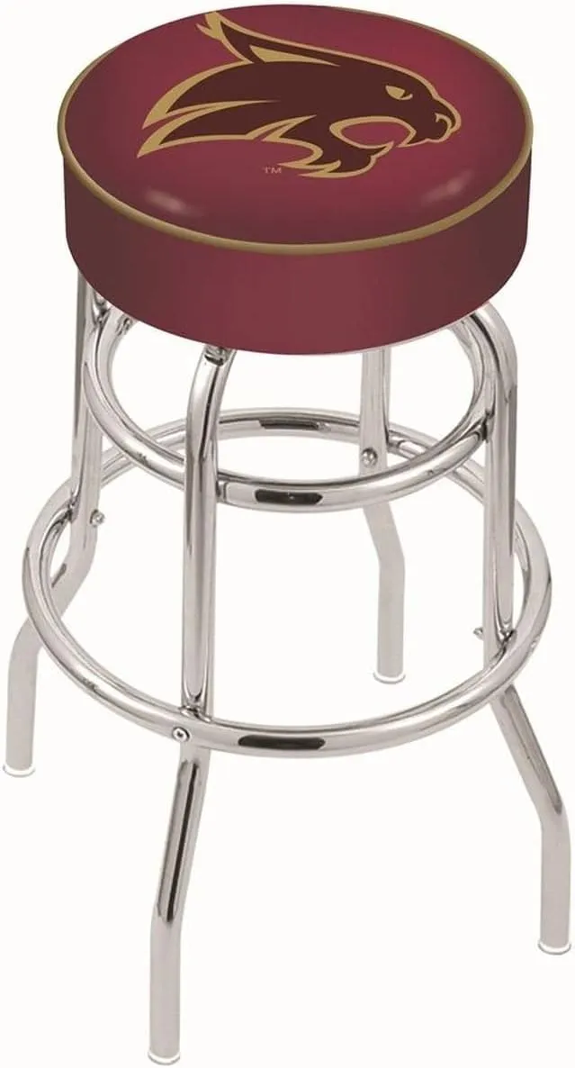 L7C1 Texas State 25" Double-Ring Swivel Counter Stool with Chrome Finish