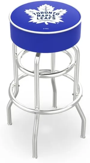 L7C1 Toronto Maple Leafs 25" Double-Ring Swivel Counter Stool with Chrome Finish