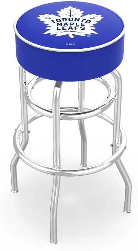 L7C1 Toronto Maple Leafs 25" Double-Ring Swivel Counter Stool with Chrome Finish