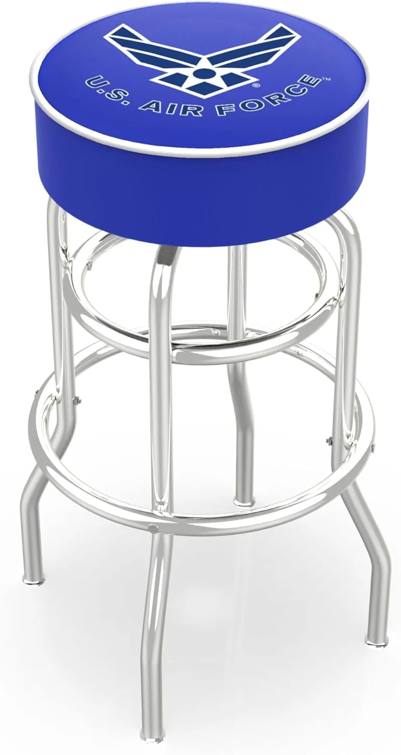 L7C1 U.S. Air Force 25" Double-Ring Swivel Counter Stool with Chrome Finish