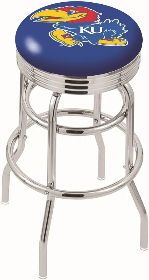 L7C3C Kansas 25" Double-Ring Swivel Counter Stool with Chrome Finish