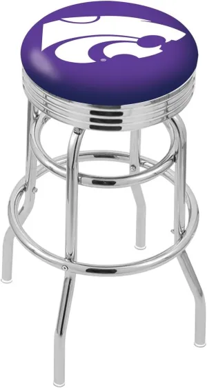L7C3C Kansas State 25" Double-Ring Swivel Counter Stool with Chrome Finish