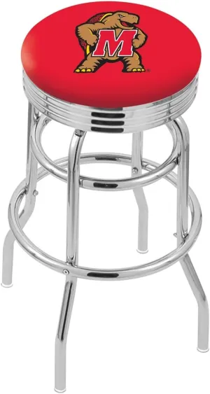 L7C3C Maryland 25" Double-Ring Swivel Counter Stool with Chrome Finish