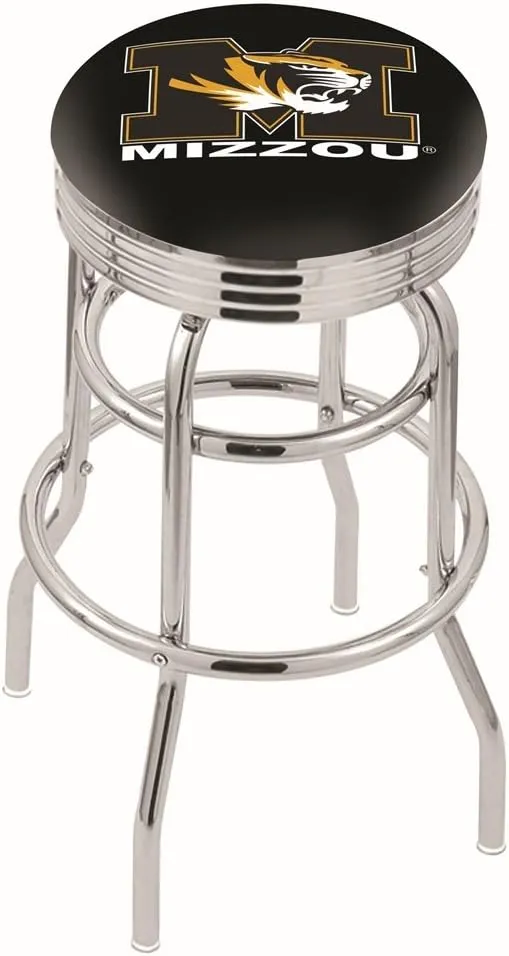 L7C3C Missouri 25" Double-Ring Swivel Counter Stool with Chrome Finish