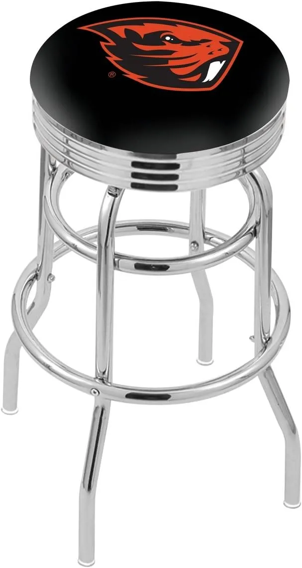 L7C3C Oregon State 25" Double-Ring Swivel Counter Stool with Chrome Finish