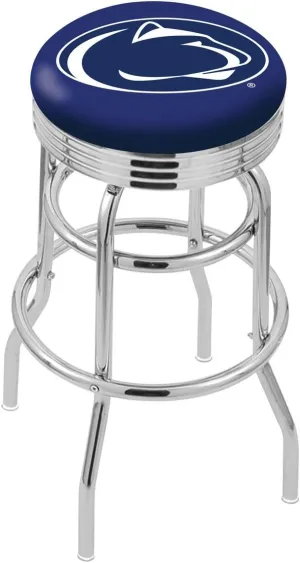 L7C3C Penn State 25" Double-Ring Swivel Counter Stool with Chrome Finish