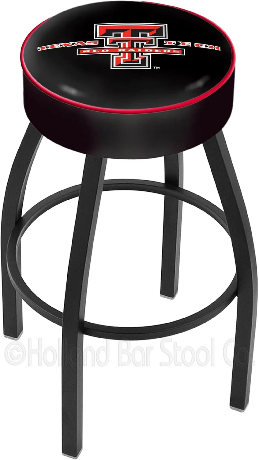 L8B1 Texas Tech 25" Swivel Counter Stool with Black Wrinkle Finish