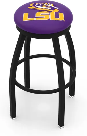 L8B2B - Black Wrinkle Louisiana State Swivel Bar Stool with Accent Ring by The Holland Bar Stool Company