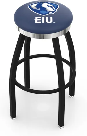 L8B2C Eastern Illinois 36" Swivel Bar Stool with a Black Wrinkle and Chrome Finish