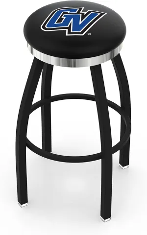 L8B2C Grand Valley State 30" Swivel Bar Stool with a Black Wrinkle and Chrome Finish