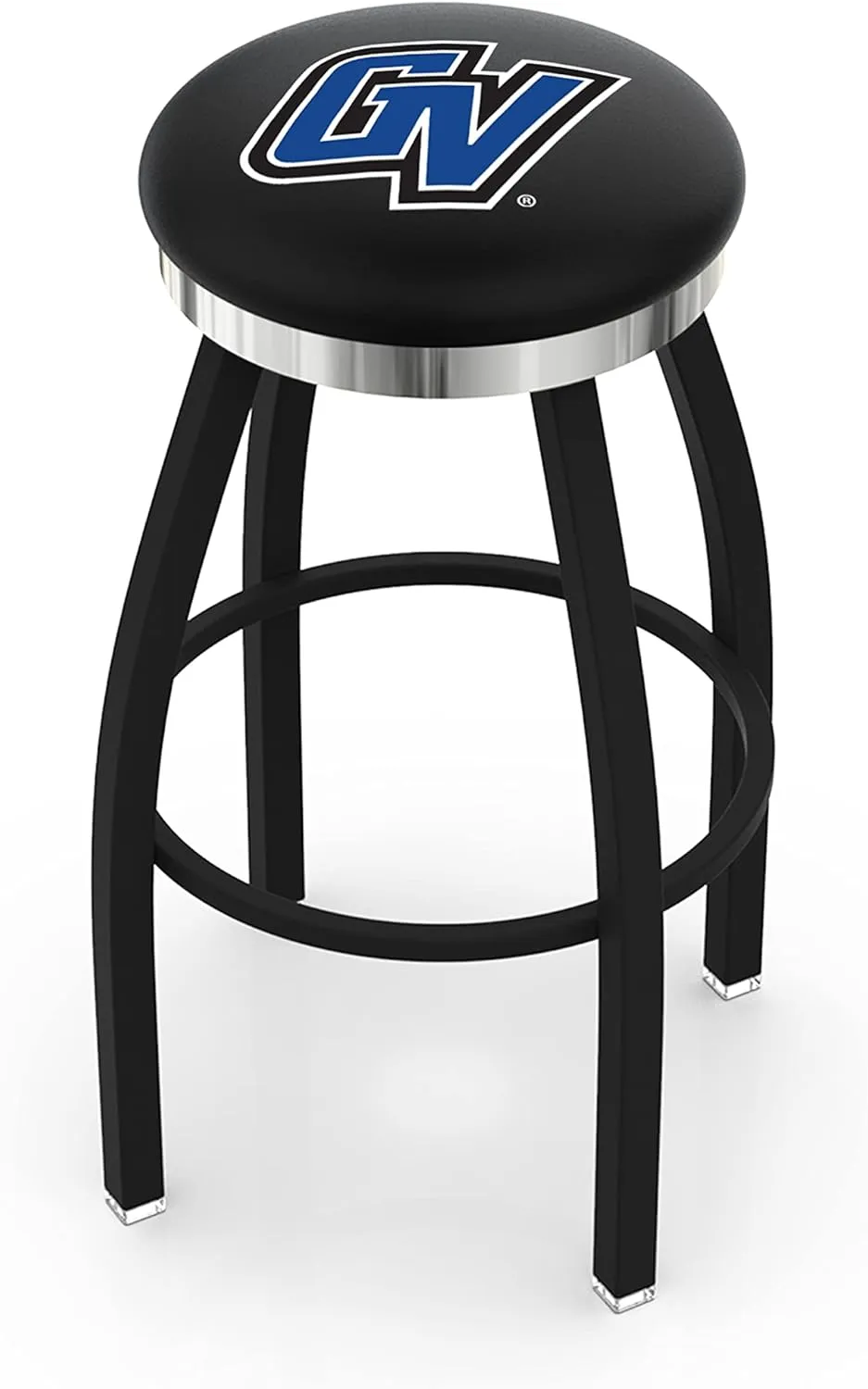 L8B2C Grand Valley State 30" Swivel Bar Stool with a Black Wrinkle and Chrome Finish