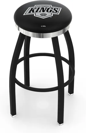 L8B2C Los Angeles Kings 36" Swivel Bar Stool with a Black Wrinkle and Chrome Finish