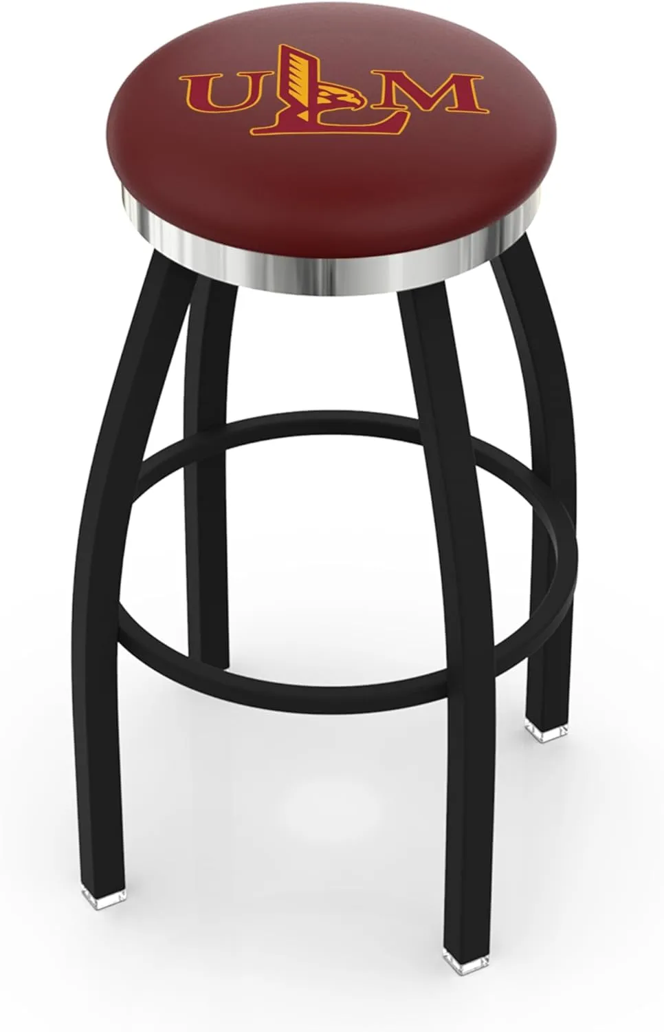 L8B2C Louisiana-Monroe 25" Swivel Counter Stool with a Black Wrinkle and Chrome Finish