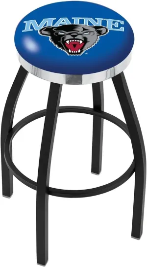 L8B2C Maine 30" Swivel Bar Stool with a Black Wrinkle and Chrome Finish