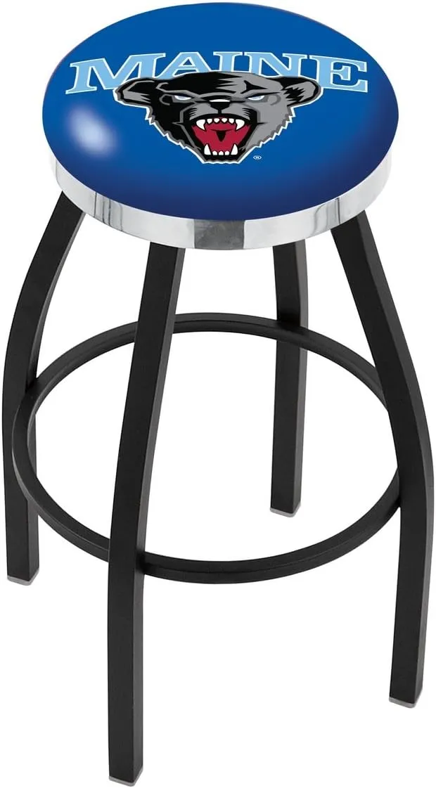 L8B2C Maine 30" Swivel Bar Stool with a Black Wrinkle and Chrome Finish