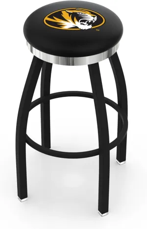 L8B2C Missouri 25" Swivel Counter Stool with a Black Wrinkle and Chrome Finish