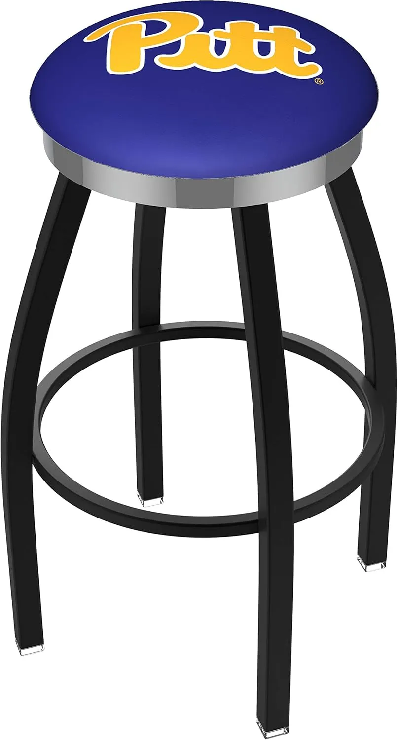 L8B2C Pitt 30" Swivel Bar Stool with a Black Wrinkle and Chrome Finish