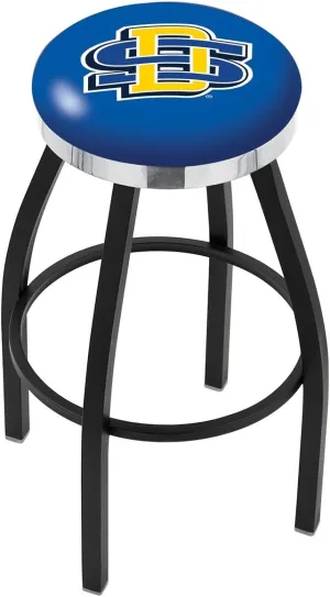 L8B2C South Dakota State 25" Swivel Counter Stool with a Black Wrinkle and Chrome Finish