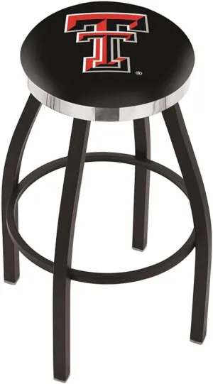L8B2C Texas Tech 25" Swivel Counter Stool with a Black Wrinkle and Chrome Finish