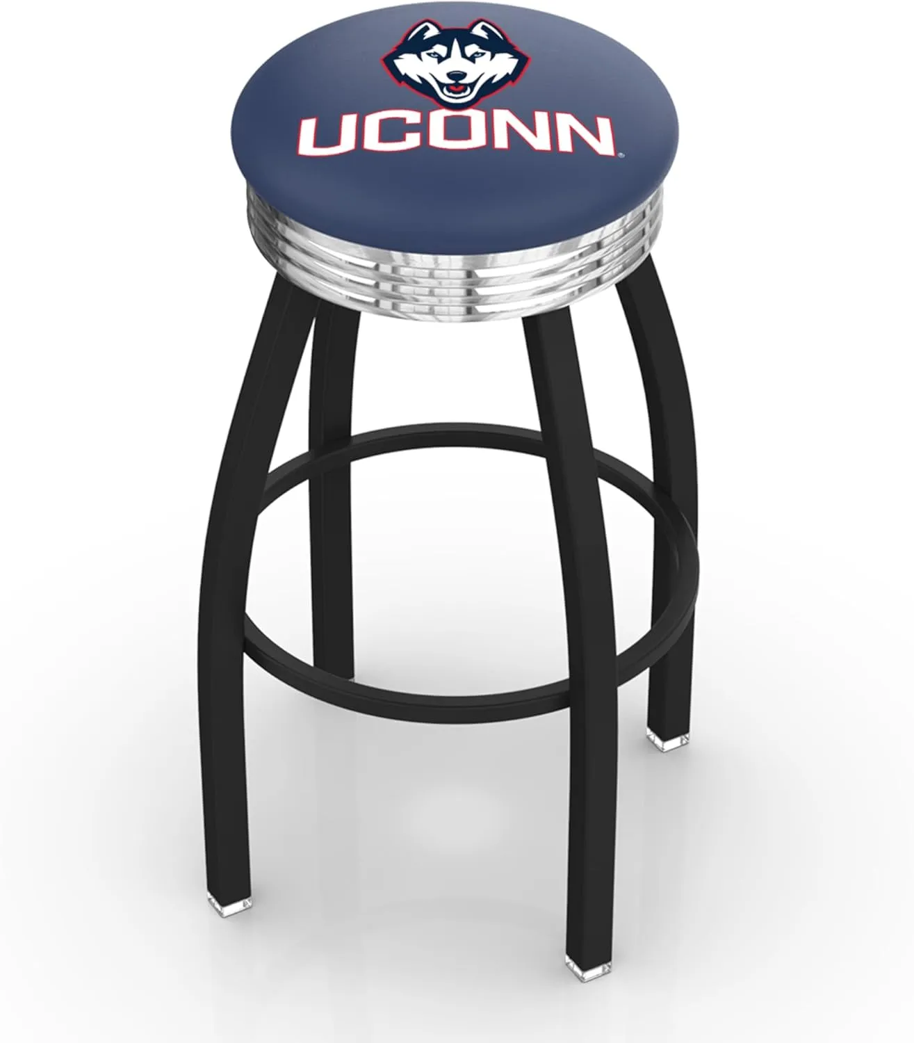 L8B3C Connecticut 25" Swivel Counter Stool with a Black Wrinkle and Chrome Finish