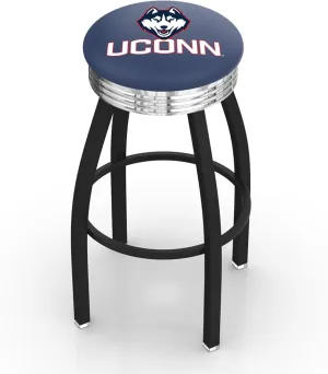 L8B3C Connecticut 25" Swivel Counter Stool with a Black Wrinkle and Chrome Finish
